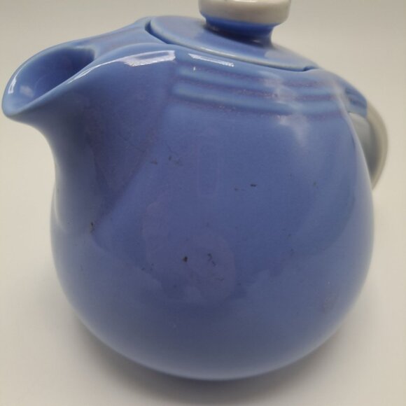 1940s Hall Superior Quality Kitchenware Rose Parade Teapot Blue With Floral Lid - Picture 13 of 16